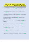 Ohio Permit Test UPDATED ACTUAL   Exam Questions and CORRECT ANSWERS