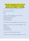 Ohio Drivers Education &lpar;Myer's Driving  School&rpar; UPDATED ACTUAL Exam  Questions and CORRECT ANSWERS