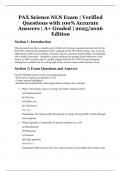 PAX Science NLN Exam &ndash; Verified Questions with 100&percnt; Accurate Answers &ndash; A&plus; Graded &ndash; 2025&sol;2026 Edition