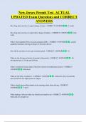 New Jersey Permit Test  ACTUAL  UPDATED Exam Questions and CORRECT  ANSWERS