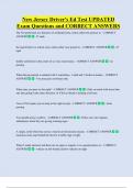 New Jersey Driver's Ed Test UPDATED      Exam Questions and CORRECT ANSWERS 