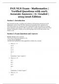 PAX NLN Exam &ndash; Mathematics Section &ndash; Verified Questions with 100&percnt; Accurate Answers &ndash; A&plus; Graded &ndash; 2025&sol;2026 Edition