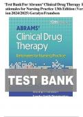 Test Bank for Abrams&rsquo; Clinical Drug Therapy&colon; Rationales for Nursing Practice&comma; 13th Edition &lpar;Frandsen&comma; 2025&rpar;&comma; Chapter 1-61 &vert; All Chapters