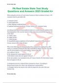 PA Real Estate State Test Study Questions and Answers 2025 Graded A&plus;