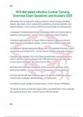 NYS Mandated Infection Control Training Overview Exam Questions and Answers 2025