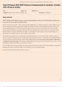 Exam II Finance MGT 8803 Business Fundamentals for Analytics
