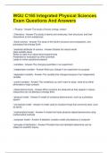 WGU C165 Integrated Physical Sciences Exam Questions And Answers