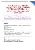 WGU C213 Accounting for Decision Makers Exam Prep Bundle &ndash; Verified Q&A with Explanations for Success