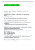 SPECIAL NEEDS TEST QUESTIONS AND ANSWERS &vert; GRADED  A