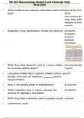 NR 293 Pharmacology Weeks 3 and 4 Concept Tests 2024-2025
