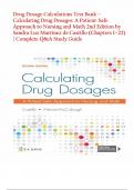 Test Bank for Calculating Drug Dosages A Patient-Safe Approach to Nursing and Math 2nd Edition by Castillo Chapter 1 - 22 Complete new&period;pdf