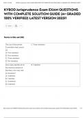 KYBOD Jurisprudence Exam EXAM QUESTIONS WITH COMPLETE SOLUTION GUIDE &lpar;A&plus; GRADED 100&percnt; VERIFIED&rpar; LATEST VERSION 2025&excl;&excl;