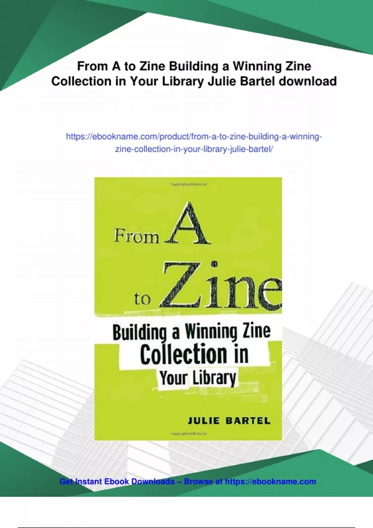 Summary From A to Zine Building a Winning Zine Collection in Your ...