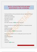 DATA ANALYTICS EXAM 2025 QUESTIONS AND ANSWERS