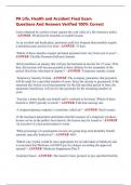 PA Life&comma; Health and Accident Final Exam  Questions And Answers Verified 100&percnt; Correct 