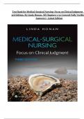 Test Bank for Medical-Surgical Nursing&colon; Focus on Clinical Judgment&Tab; 3rd Edition&period; By Linda Honan&period; All Chapters-1-55 Covered Fully Verified&Tab; Answers&vert;&vert; Latest Edition