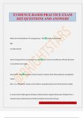 EVIDENCE BASED PRACTICE EXAM 2025 QUESTIONS AND ANSWERS