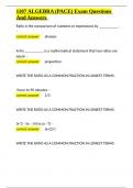1108 ALGEBRA I &lpar;PACE&rpar; EXAM QUESTIONS AND ANSWERS&period;docx