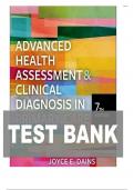 TEST BANK- Advanced Health Assessment & Clinical Diagnosis in Primary Care &lpar;7th Edition&comma;2024&rpar; Joyce E&period; Dains&vert;&vert; WITH CORRECT ANSWERS&vert;&vert;ALL CHAPTERS