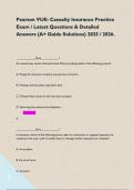 Pearson VUE&colon; Casualty Insurance Practice Exam &sol; Latest Questions & Detailed Answers &lpar;A&plus; Guide Solutions&rpar; 2025 &sol; 2026&period;  