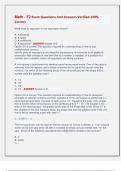 Math - F2 Exam Questions And Answers Verified 100&percnt;  Correct 