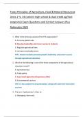 Texas Principles of Agriculture&comma; Food & Natural Resources  Units 1&ndash;5&comma; 34 &lpar;used in high school & dual credit ag&sol;hort  programs&rpar; Exam Questions and Correct Answers Plus  Rationales 2025