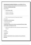 Florida Agriculture Foundations Certification&comma; covering Units 1&ndash;5 &lpar;Intro to  Agriculture&comma; Plant&sol;Animal Science&comma; Ag Safety&comma; Environmental Systems&comma; and Ag  Technology&rpar; and Unit 34&colon; Career Focus&period; Answer format&colon; &bull; Correct answer is bold &bull; Rationale is in bold