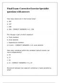 Final Exam&colon; Corrective Exercise Specialist questions with answers