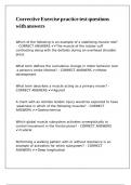 Corrective Exercise practice test questions with answers