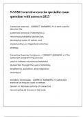 NASM Corrective exercise specialist exam questions with answers 2025