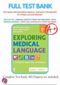  Test Bank for Exploring Medical Language 11th Edition by Myrna LaFleur Brooks