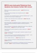 MEDCA exam study guide Phlebotomy Exam  Questions And Answers Verified 100&percnt; Correct