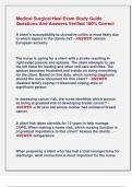 Medical Surgical Hesi Exam Study Guide  Questions And Answers Verified 100&percnt; Correct