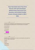 Texas Real Estate Exam Prep &lpar;From Pearson VUE and & Champions National Exam Prep&rpar; Actual Test Questions with Detailed Verified Answers Already Graded A&comma; 2025 &sol; 2026&period;  