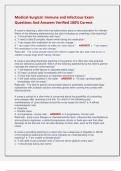 Medical-Surgical&colon; Immune and Infectious Exam  Questions And Answers Verified 100&percnt; Correct 