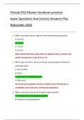 Florida IFAS Master Gardener practice  exam Questions And Correct Answers Plus  Rationales 2025