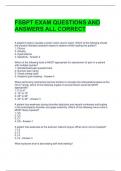 FSBPT EXAM QUESTIONS AND ANSWERS ALL CORRECT 