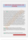 KHP EXAM 1 2025 QUESTIONS AND ANSWERS