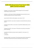 BUSI 330 &lpar;Huseman&rpar; Final Exam With 100&percnt; Correct Answers