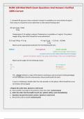 NURS 100 Med Math Exam Questions And Answers Verified  100&percnt; Correct 