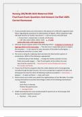 Nursing 265&sol;NURS 2633 Maternal Child   Final Exam Exam Questions And Answers Verified 100&percnt;  Correct Rasmussen