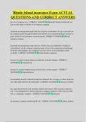 Rhode Island insurance Exam ACTUAL  QUESTIONS AND CORRECT ANSWERS