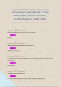 Life Insurance Exam Question &lpar;Texas&rpar; Actual Exam Questions & Correct&comma; Certified Solutions &sol; 2025 &sol; 2026&period;  