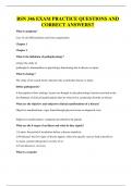 BSN 346 EXAM PRACTICE QUESTIONS AND CORRECT ANSWERS&excl;&excl;