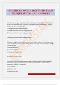 SAUNDERS- ONCOLOGY MEDS EXAM 2025 QUESTIONS AND ANSWERS