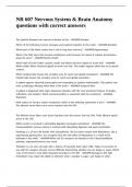 NR 607 Nervous System & Brain Anatomy questions with correct answers&period;