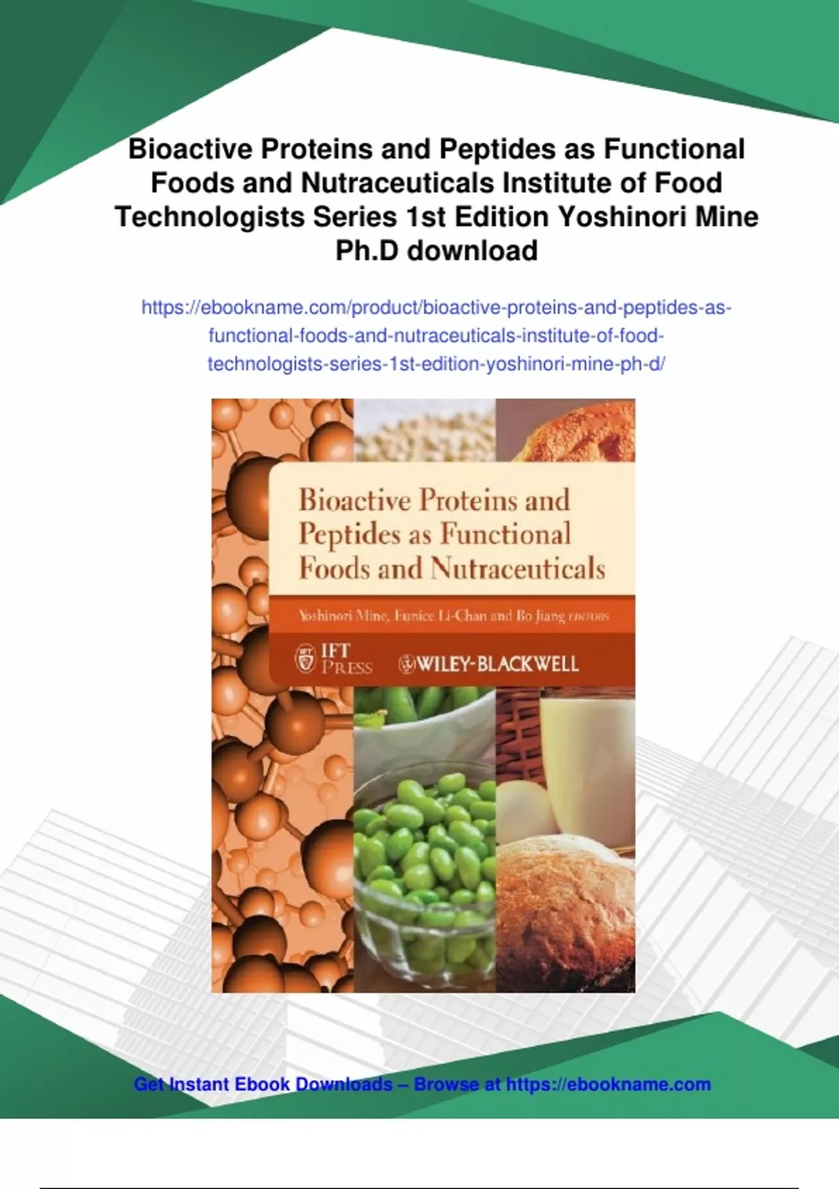 Summary Bioactive Proteins and Peptides as Functional Foods and ...