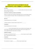 D439 PAIN MANAGEMENT EXAM QUESTIONS AND CORRECT ANSWERS&excl;&excl;