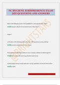 NC HYGIENE JURISPRUDENCE EXAM 2025 QUESTIONS AND ANSWERS