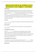 D439 FOUNDATIONS OF NURSING EXAM QUESTIONS AND CORRECT ANSWERS&excl;&excl;